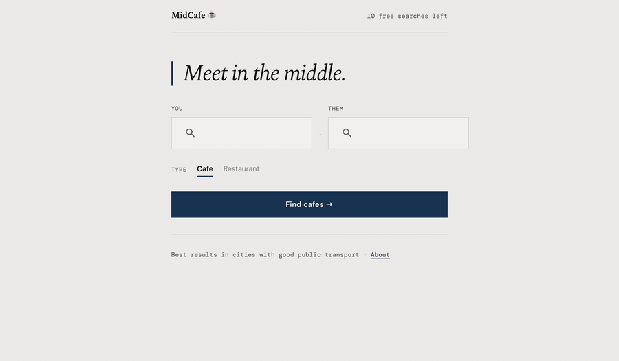 MidCafe: Shoreditch to Clapham Common, The Garden Cafe, 29 min from you, 30 min from them